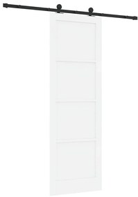 Porta Deslizante com Conjunto de Ferragens Branca 78x232 cm Madeira Ma
