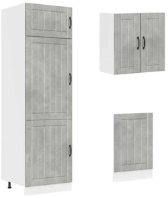 8 peças armário de cozinha conjunto Kalmar cinzento cimento