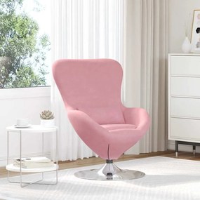 Cadeira de Ovo vidaXL em Veludo Rosa