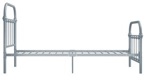 Estrutura de cama 100x200 cm metal cinzento