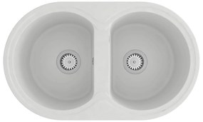 vidaXL Pia de cozinha Branco 78 x 47 x 20.5 cm Granito