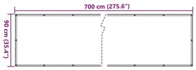 Tela de privacidade para varanda 700x90 cm PVC branco