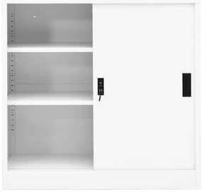 Armário de escritório c/ porta deslizante 90x40x90cm aço branco