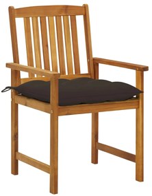 Cadeiras de jardim c/ almofadões 4 pcs madeira de acácia maciça