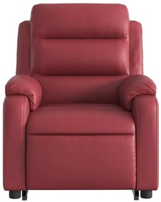 Poltrona massagens reclinável couro artificial vermelho tinto