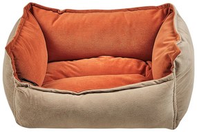 Cama de animal em veludo laranja e creme 50 x 35 cm IZMIR Beliani