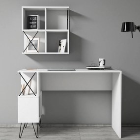 Secretária Estudo Extra – Branco/Preto – 120x78,8x60 cm