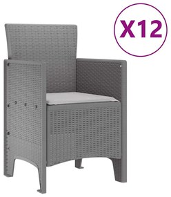 Conjunto de Jantar para Jardim 13 pcs Cinzento-claro