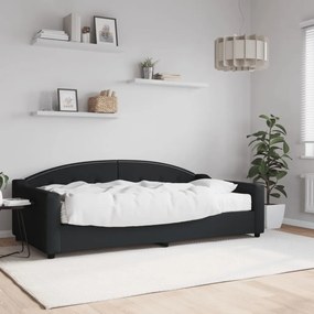 3197519 vidaXL Sofá-cama com colchão 100x200 cm tecido preto