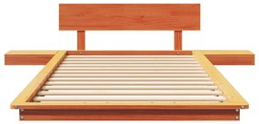 Estrado de Cama com Mesas de Cabeceira Castanho Encerado 100x200cm Mad