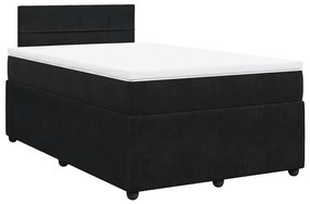 Cama boxspring com colchão 120x200 cm veludo preto