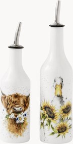 Dispensadores de azeite e vinagre em porcelana Fine Bone China, conjunto de 2