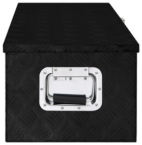Caixa de arrumação 80x39x30 cm alumínio preto