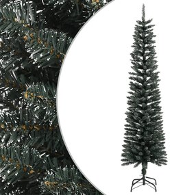 vidaXL Árvore de Natal artificial fina com suporte 210 cm PVC verde