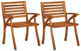 vidaXL Cadeiras de jardim 2 pcs madeira de acácia maciça