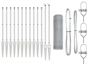 Conjunto de Cercamento 2 Peças Aço Galvanizado 25 x 0,5 m Durável