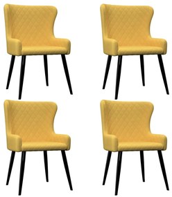 Cadeiras de jantar 4 pcs tecido amarelo