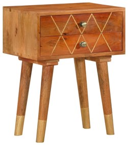 Mesa de cabeceira 43x30x58 cm madeira de mangueira maciça