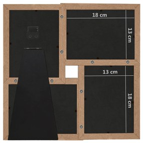 Moldura para 4x(13x18 cm) fotografias MDF castanho-claro