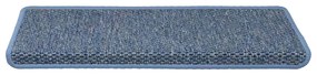 Tapetes escada adesivos aspeto sisal 15 pcs 65x21x4 cm azul