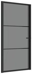 Porta de interior 102,5x201,5 cm vidro ESG e alumínio preto