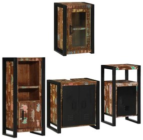 vidaXL Conjunto de Móveis para Banheiro com porta 4 pcs Multicolor