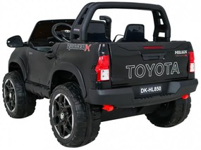 Carro elétrico para Crianças Toyota Hilux 12V, 4x4 Rodas Espuma EVA, Assento couro ecológico Preta