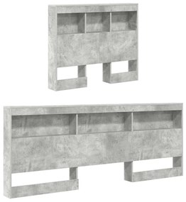 Cama de Estante Cinza Concreto 75x190 cm - Madeira Estruturada