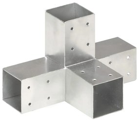 vidaXL Base para poste em forma de X 71x71 mm metal galvanizado