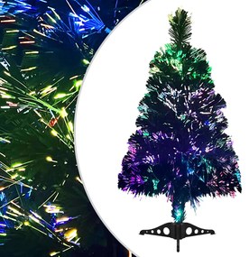 vidaXL Árvore de Natal artificial fibra óptica 64 cm verde
