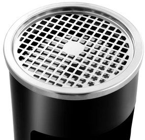 Caixote do lixo com cinzeiro para parede 26 L aço preto