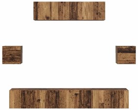 Conjunto de móvel de TV 7 pcs Madeira antiga 80 x 30 x 30 cm