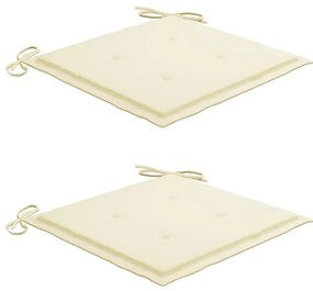 Cadeiras de jardim com almofadões 2 pcs acácia maciça e aço