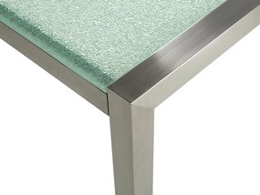 Conjunto de mesa com tampo triplo vidro temperado 220 x 100 cm e 8 cadeiras rattan sintético GROSSETO Beliani