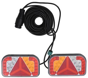 vidaXL Farolins reboque 2 pcs 24x5x14,5 cm lâmpada LED 12V vermelho