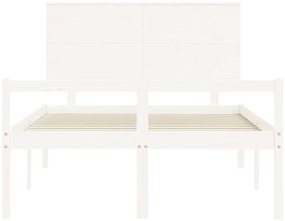 Cama de casal para idosos com cabeceira madeira maciça branco