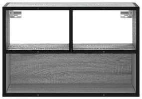 Móvel p/ TV 60x31x39,5 cm deriv. madeira/metal cinzento sonoma