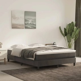 Estrutura de cama com molas 140x200 cm veludo cinzento-escuro