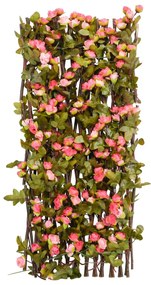  Treliça hera artificial extensível 5 pcs 180x60 cm rosa escuro