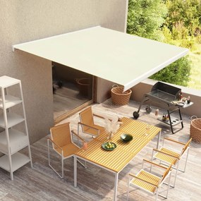 vidaXL Toldo motorizado com caixa 300x250 cm creme