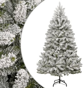 vidaXL Árvore de Natal artificial articulada c/ flocos de neve 210 cm