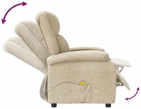 Poltrona de massagens tecido cor creme