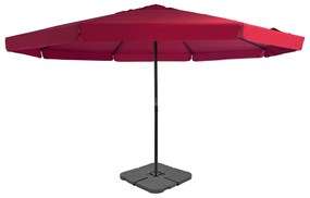 vidaXL Guarda-sol de jardim com base portátil vermelho