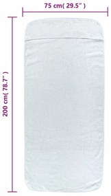 Toalhas de praia 2 pcs 75x200 cm tecido 400 GSM branco