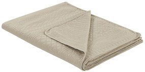 Colcha com relevo e duas almofadas taupe 160 x 220 cm SHUSH Beliani