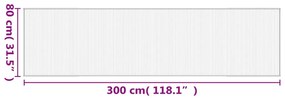Tapete retangular 80x300 cm bambu castanho-escuro