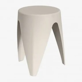 Mesa Auxiliar Para Jardim Redonda Ø40 Cm Em Polipropileno Siurana Tapioca Bege - Sklum