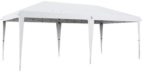 Outsunny Tenda Dobrável 6x3 Tenda de Jardim Portátil com Bolsa de Transporte Tecido Oxford para Exterior Festas Acampamento Branco