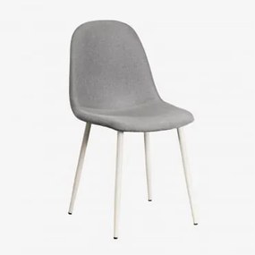 Cadeira De Jantar Glamm Deluxe Beige Creme & Linho Cinza Concreto - Sklum