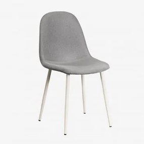 Cadeira de jantar de luxo Glamm Beige Creme & Linho Cinza Concreto - Sklum